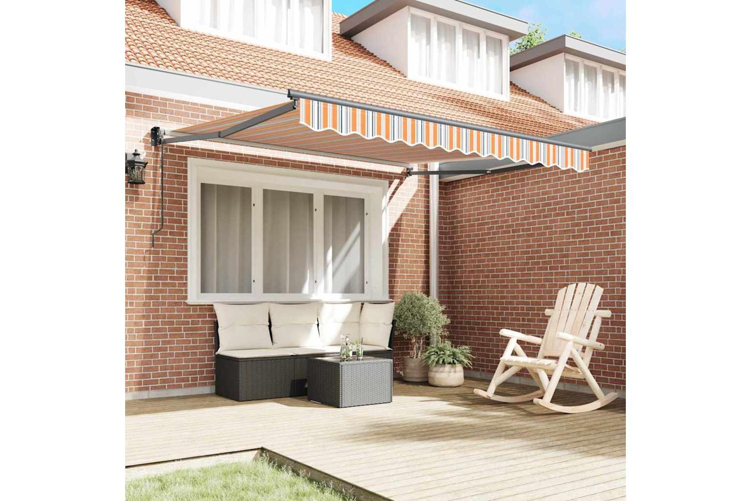 Vidaxl Retractable Awning Manual Multicolour 300x250 Cm Fabric-3
