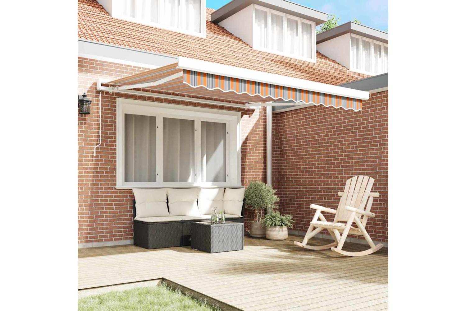 Vidaxl Retractable Awning Multicolour 300 X 250 Cm Fabric And Metal-3