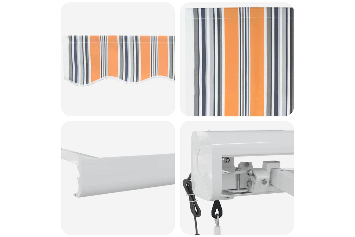 Vidaxl Retractable Awning Multicolour 300 X 250 Cm Fabric And Metal-8