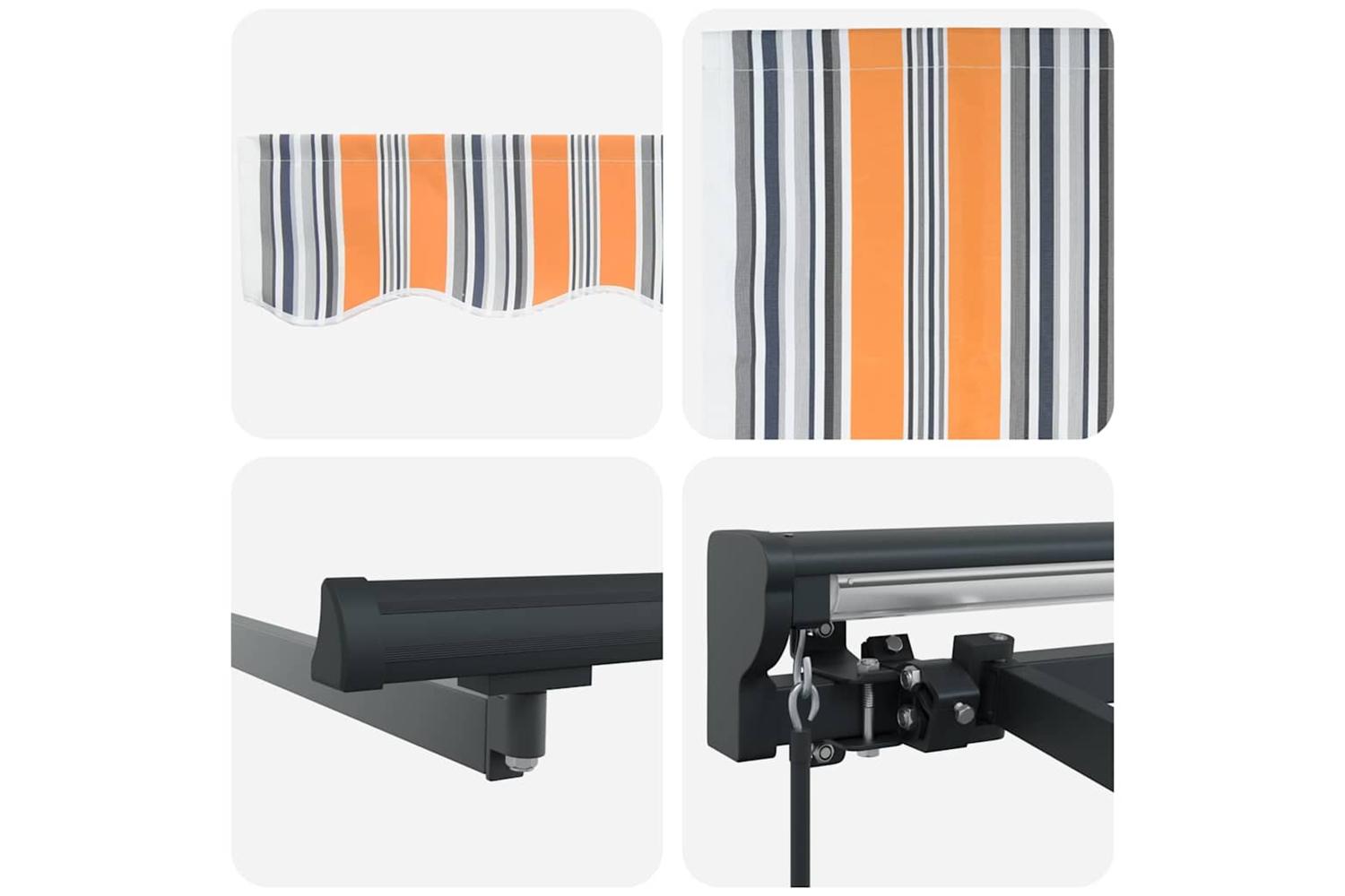 Vidaxl Retractable Awning Manual Multicolour Stripe 300x250 Cm Fabric-8