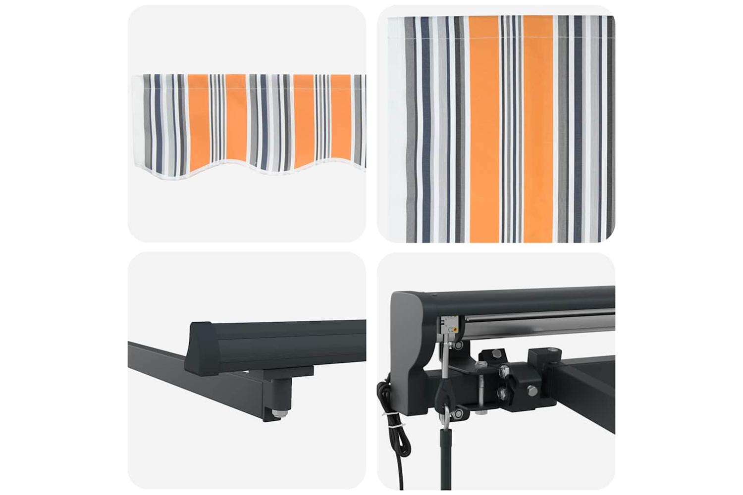 Vidaxl Retractable Awning Multicolour Stripe 300x250 Cm Fabric-8