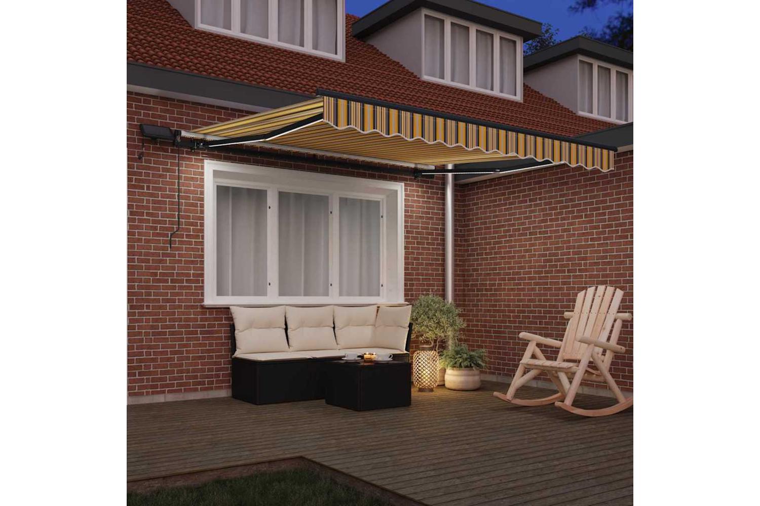 Vidaxl Retractable Awning Manual Multicolour 300 X 250 Cm Fabric-3