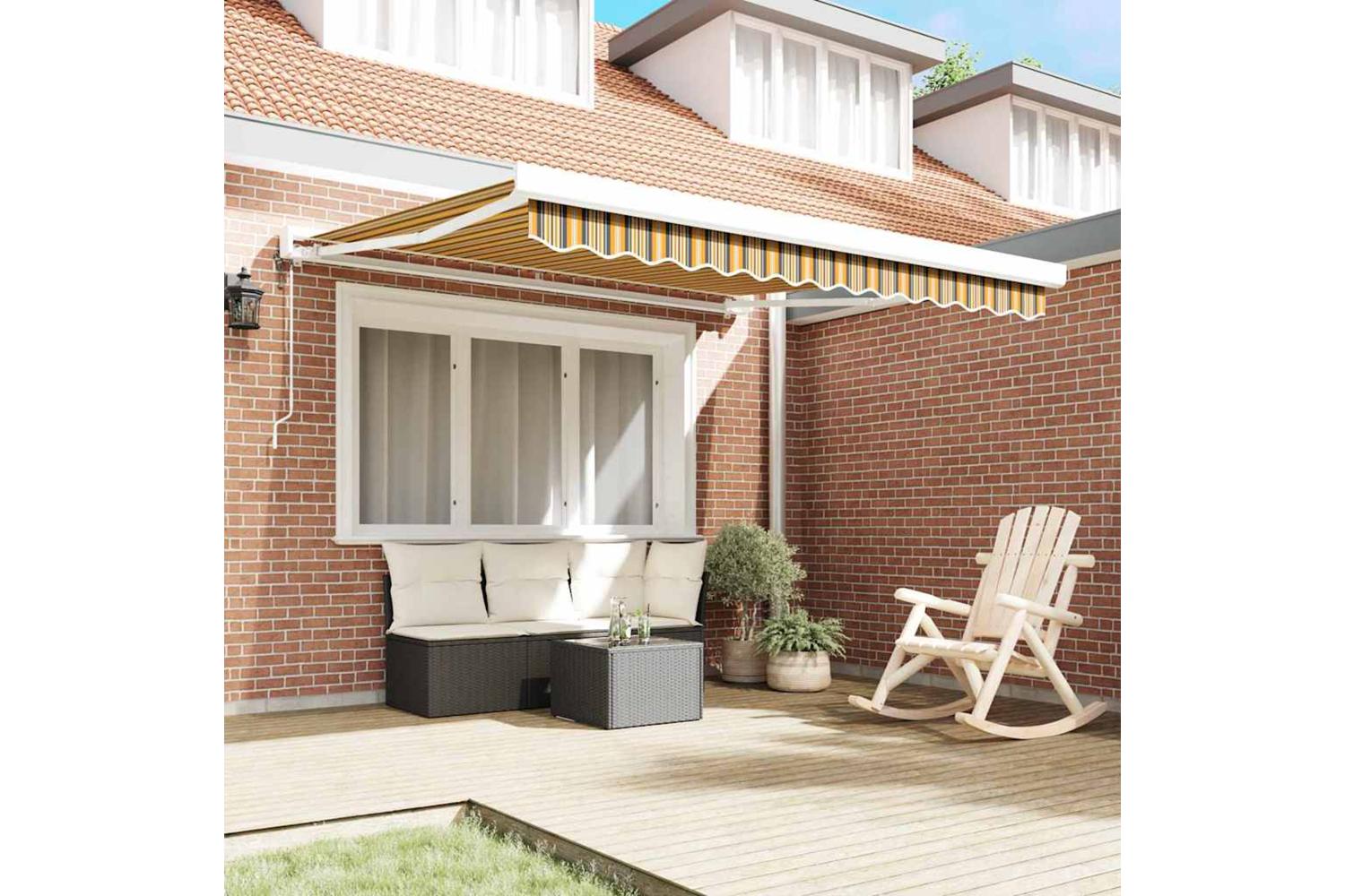 Vidaxl Retractable Awning Multicolour 300 X 250 Cm Fabric And Metal-3