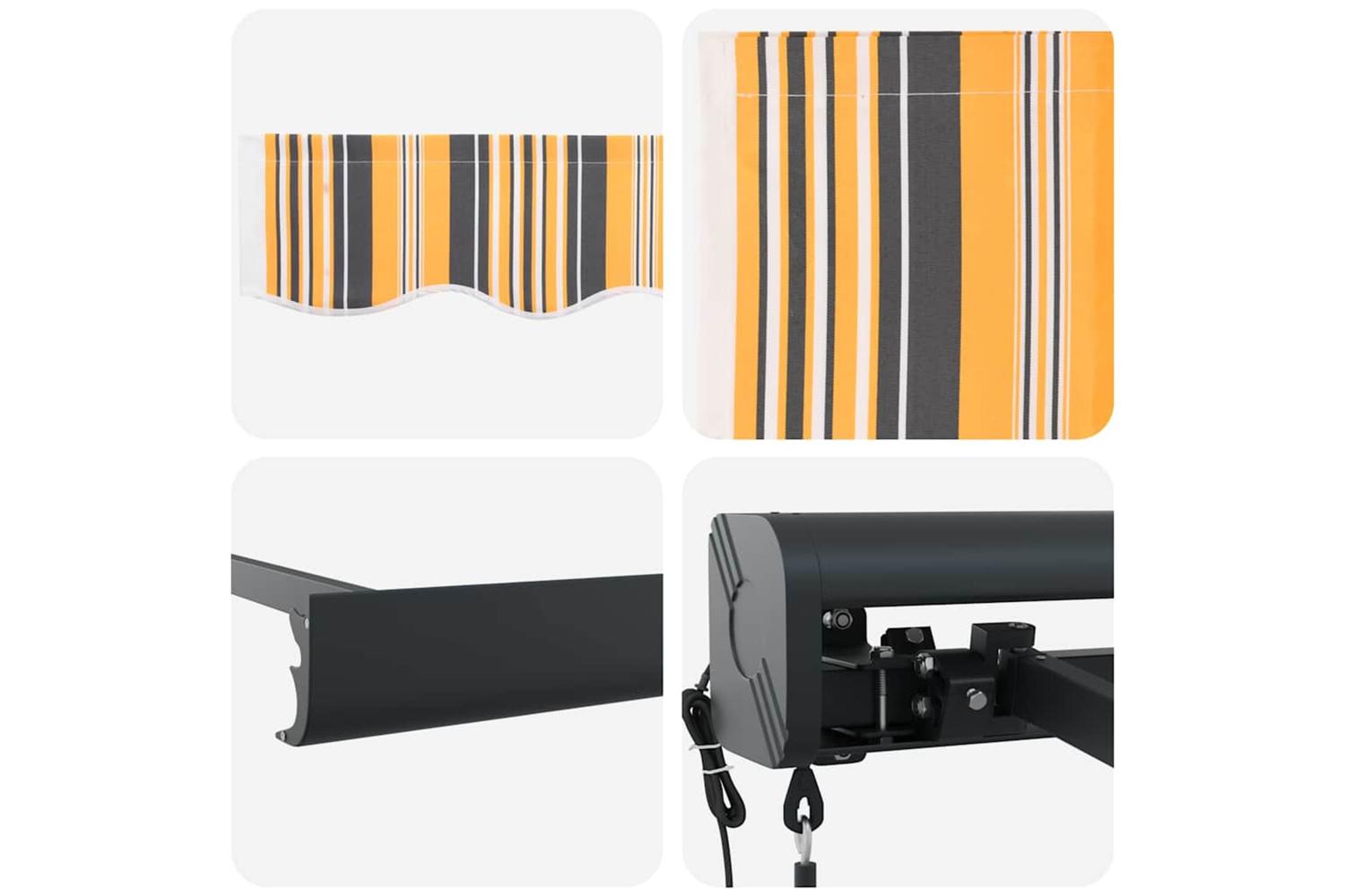 Vidaxl Retractable Awning Multicolour 300 X 250 Cm Fabric And Metal-8