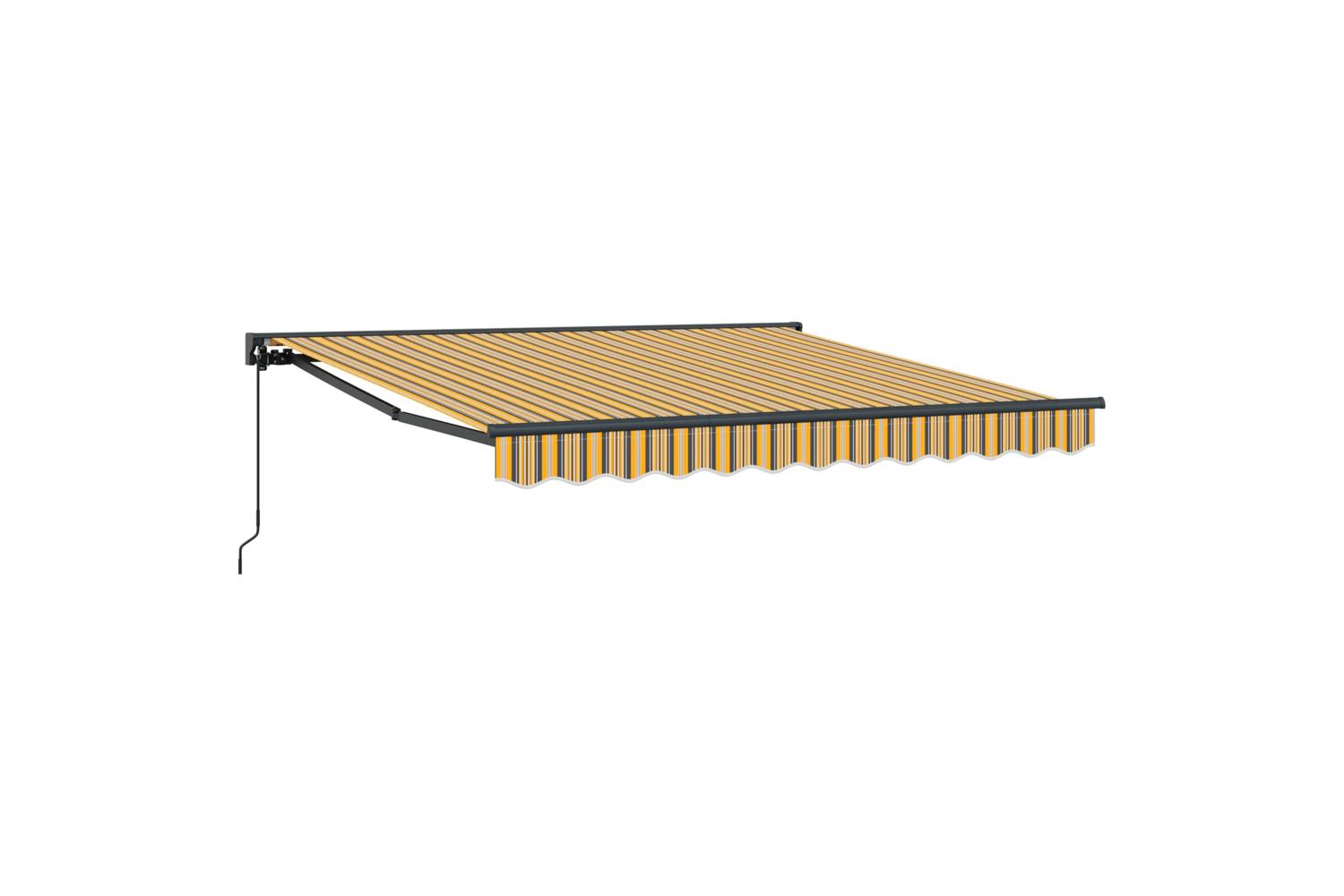 Vidaxl Retractable Awning Manual Multicolour Stripe 300x250 Cm Fabric