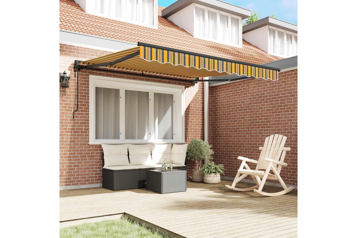 Vidaxl Retractable Awning Multicolour Stripe 300x250 Cm Fabric-3