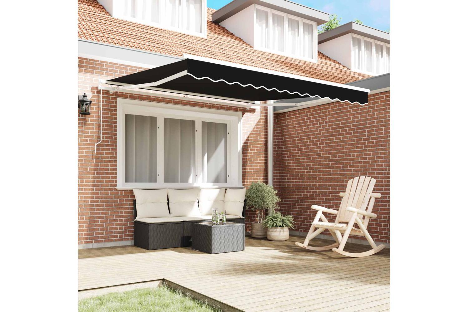 Vidaxl Awning Retractable Black 3 X 25 M Polyester And Metal-3