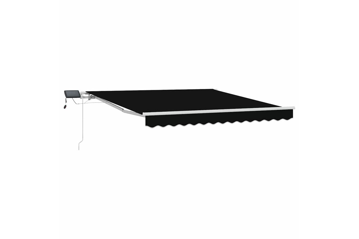 Vidaxl Retractable Awning With Manual Black 300 X 250 Cm Fabric-2