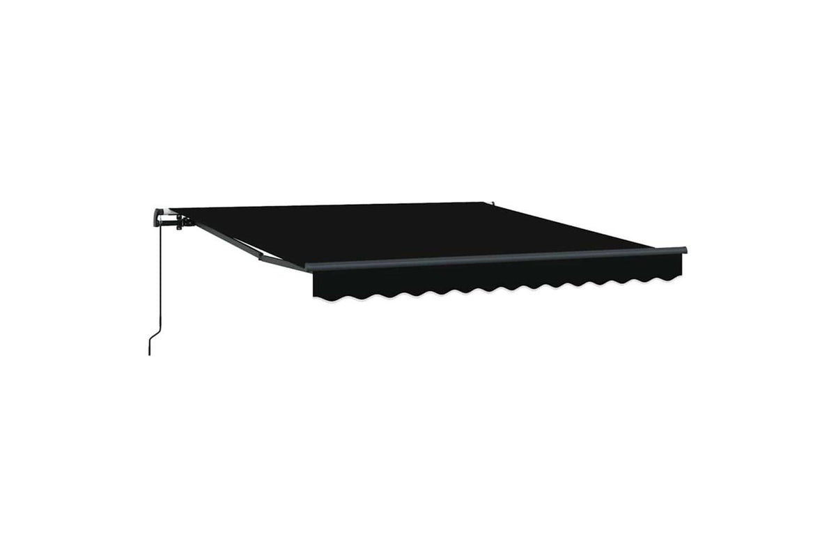 Vidaxl Retractable Awning Manual Black 300 X 250 Cm Fabric-2