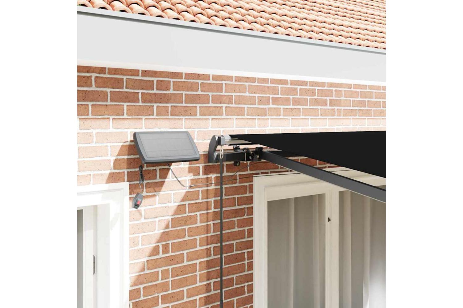 Vidaxl Retractable Awning Manual Black 300 X 250 Cm Fabric-7