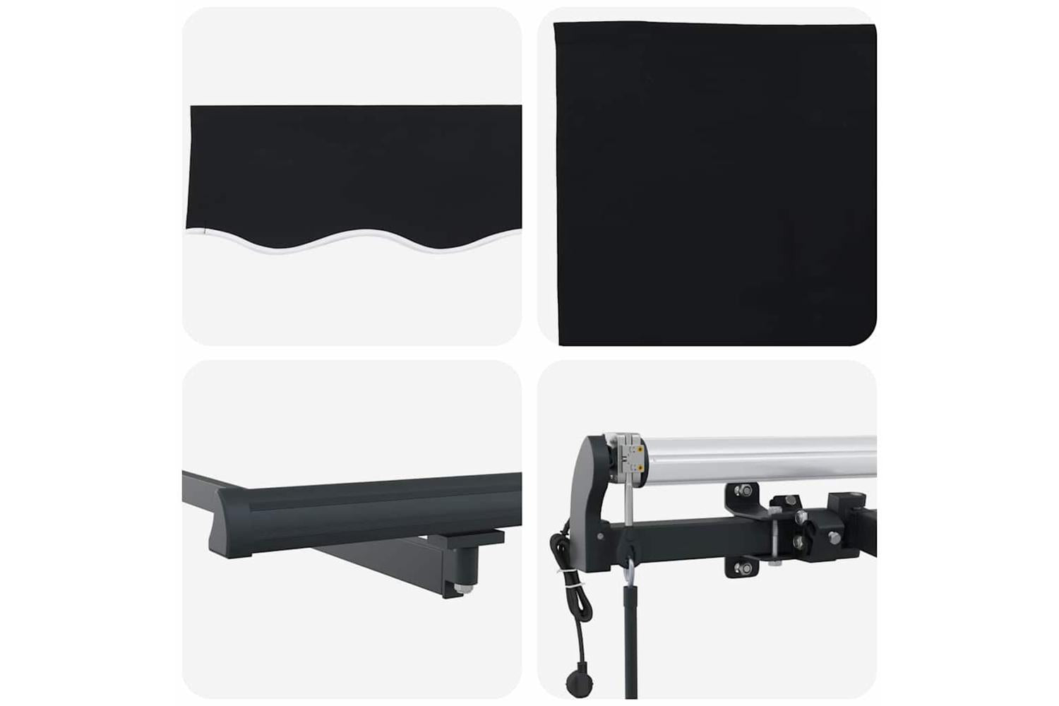 Vidaxl Retractable Awning Black 300 X 250 Cm Fabric-9