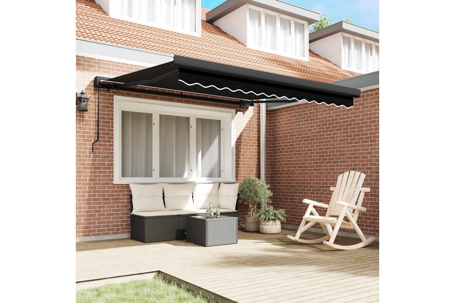 Vidaxl Retractable Awning Black 300 X 250 Cm Fabric And Metal-3