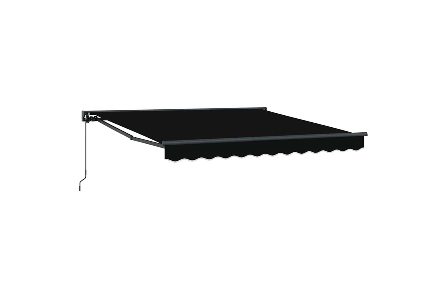 Vidaxl Retractable Awning Manual Black 300x250 Cm Fabric-2