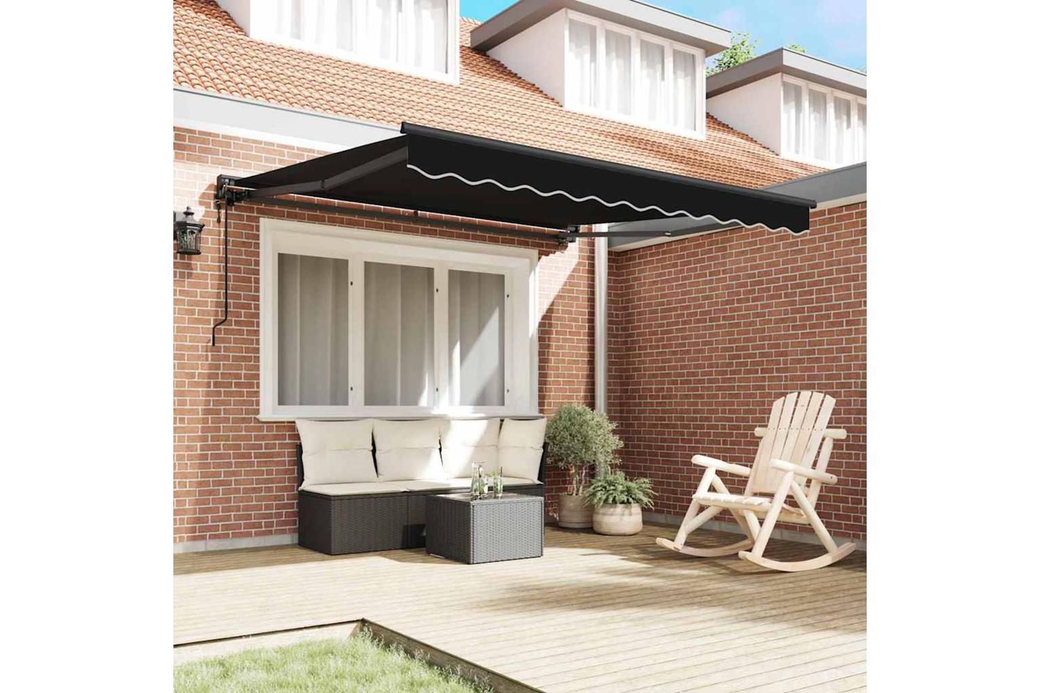 Vidaxl Retractable Awning Black 300x250 Cm Fabric-3