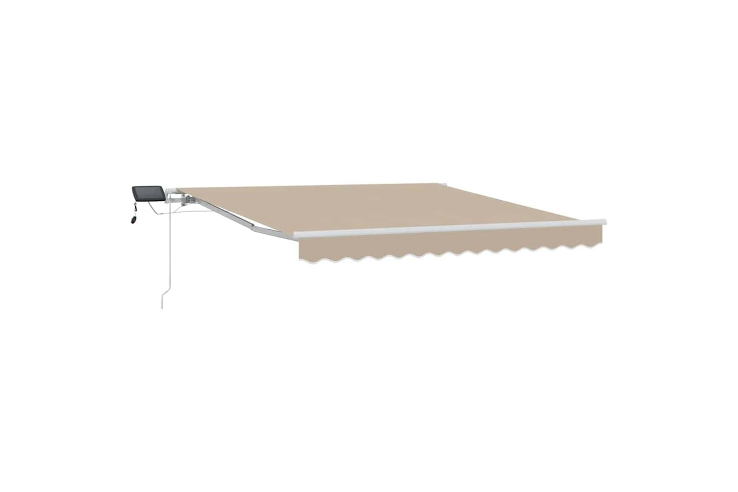 Vidaxl Retractable Awning With Manual Beige 300 X 250 Cm Fabric-2