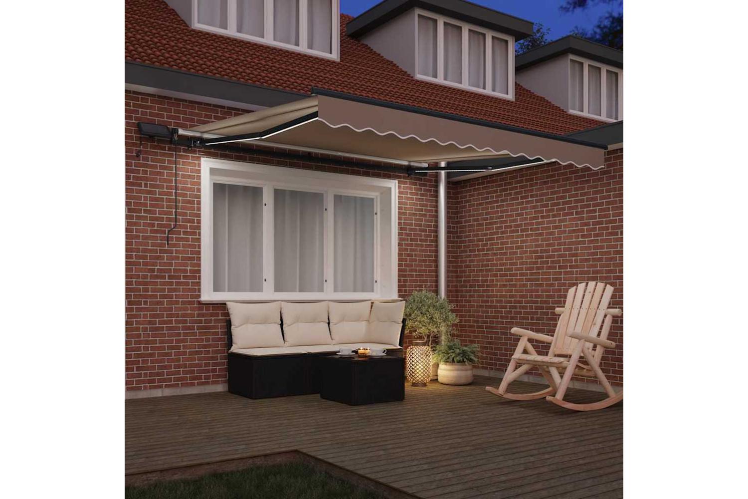 Vidaxl Retractable Awning Manual Beige 300 X 250 Cm Fabric-3