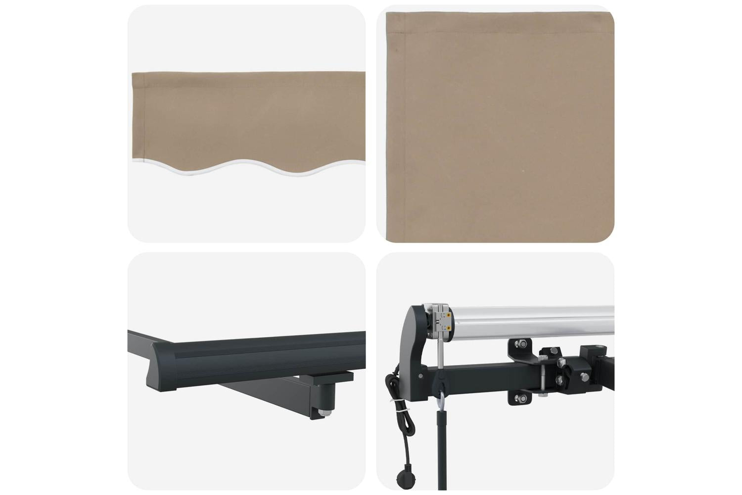 Vidaxl Retractable Awning Beige 300 X 250 Cm Fabric-8