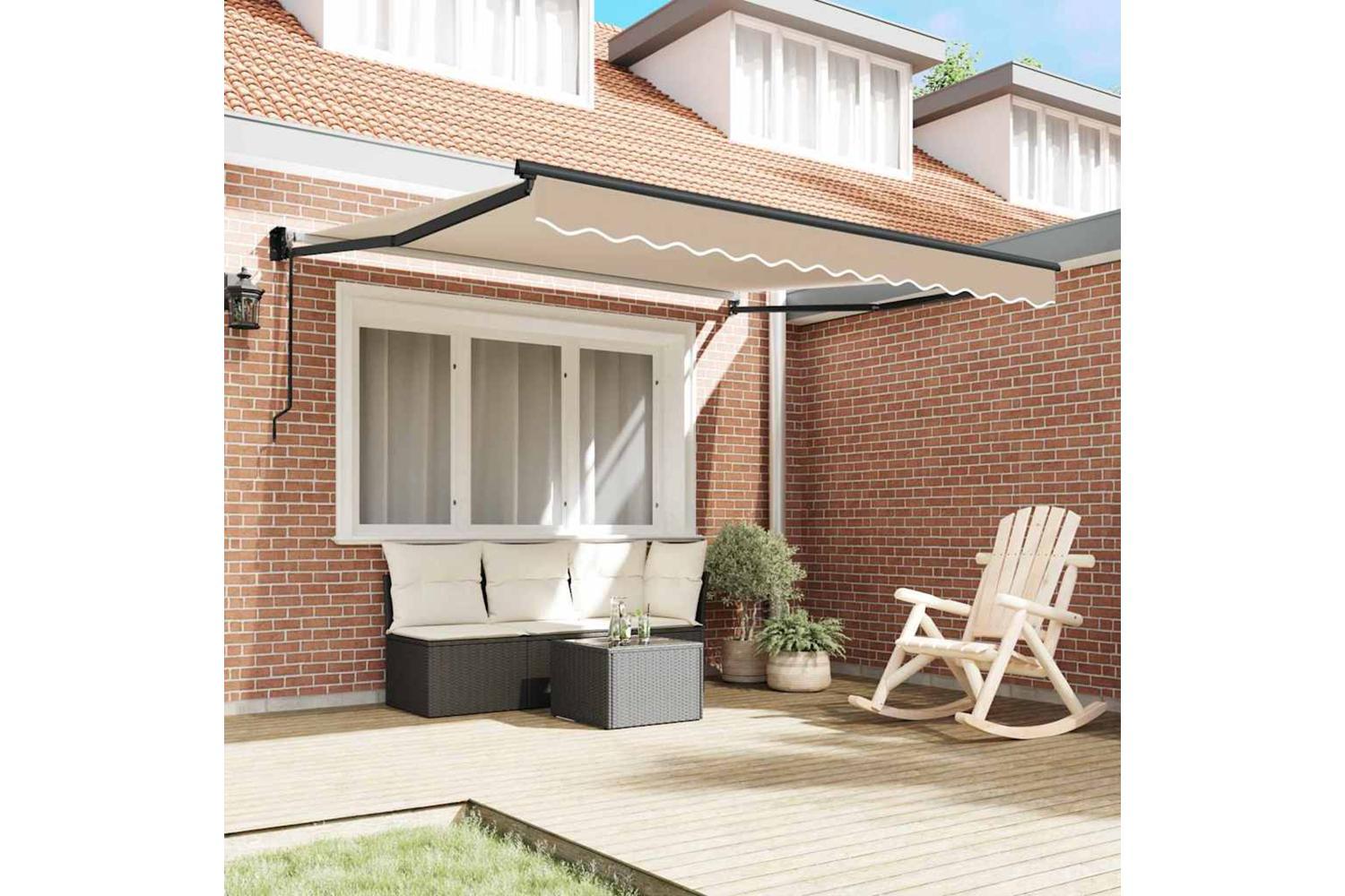 Vidaxl Awning Retractable Beige 3 X 25 M Polyester And Metal-3