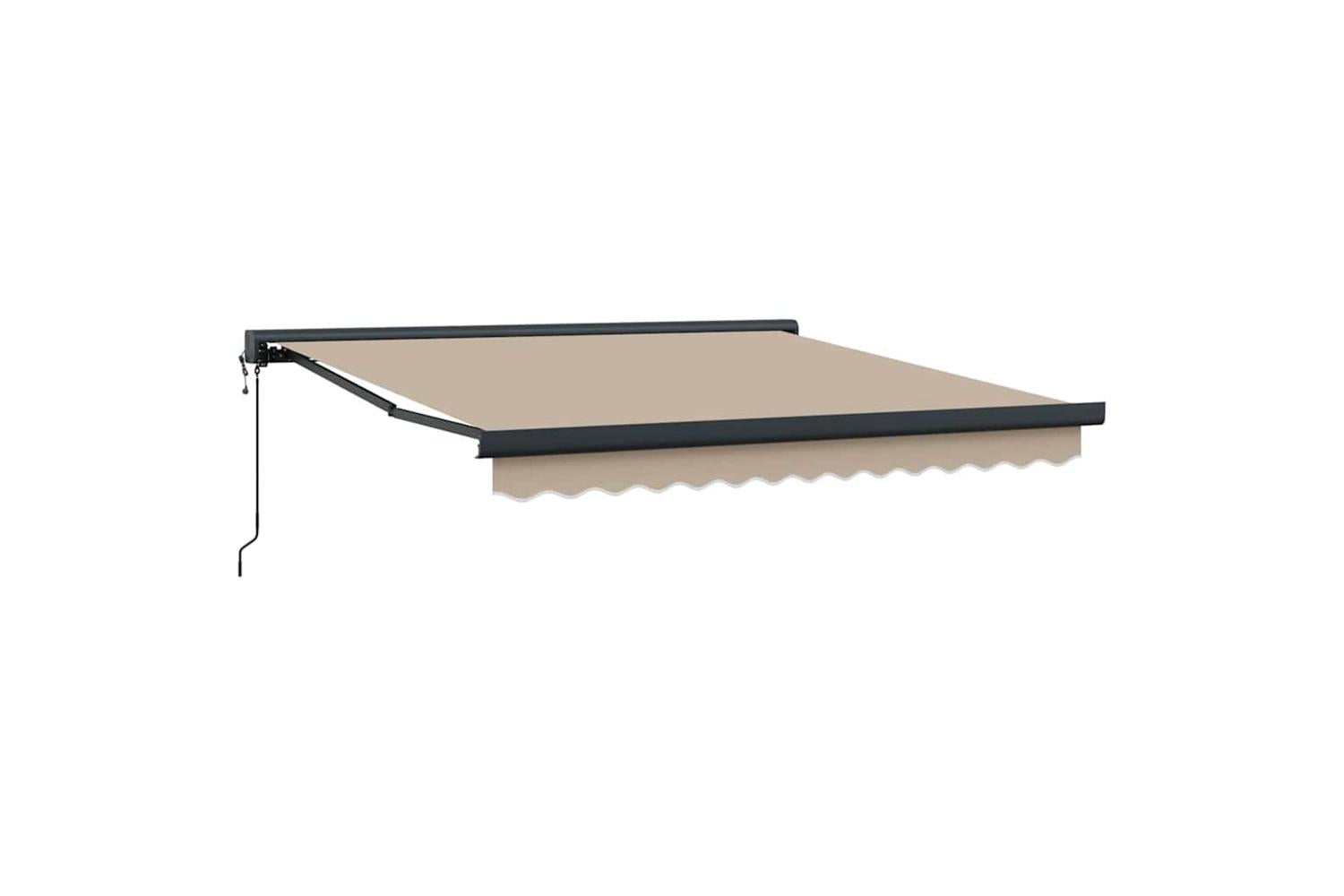 Vidaxl Retractable Awning Manual Beige 300 X 250 Cm Fabric And Metal-6