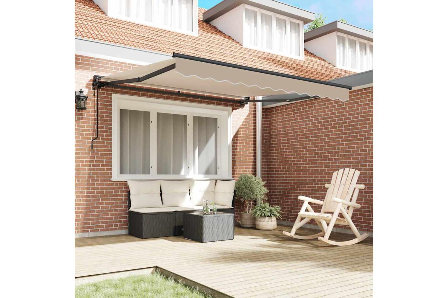 Vidaxl Retractable Awning Beige 300x250 Cm Fabric-3