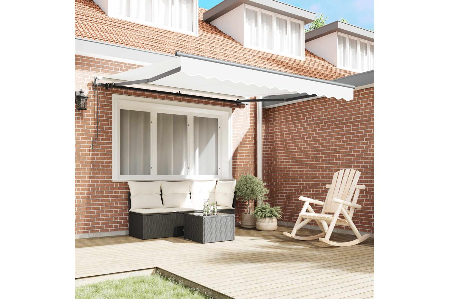 Vidaxl Retractable Awning White 300 X 250 Cm Fabric-3