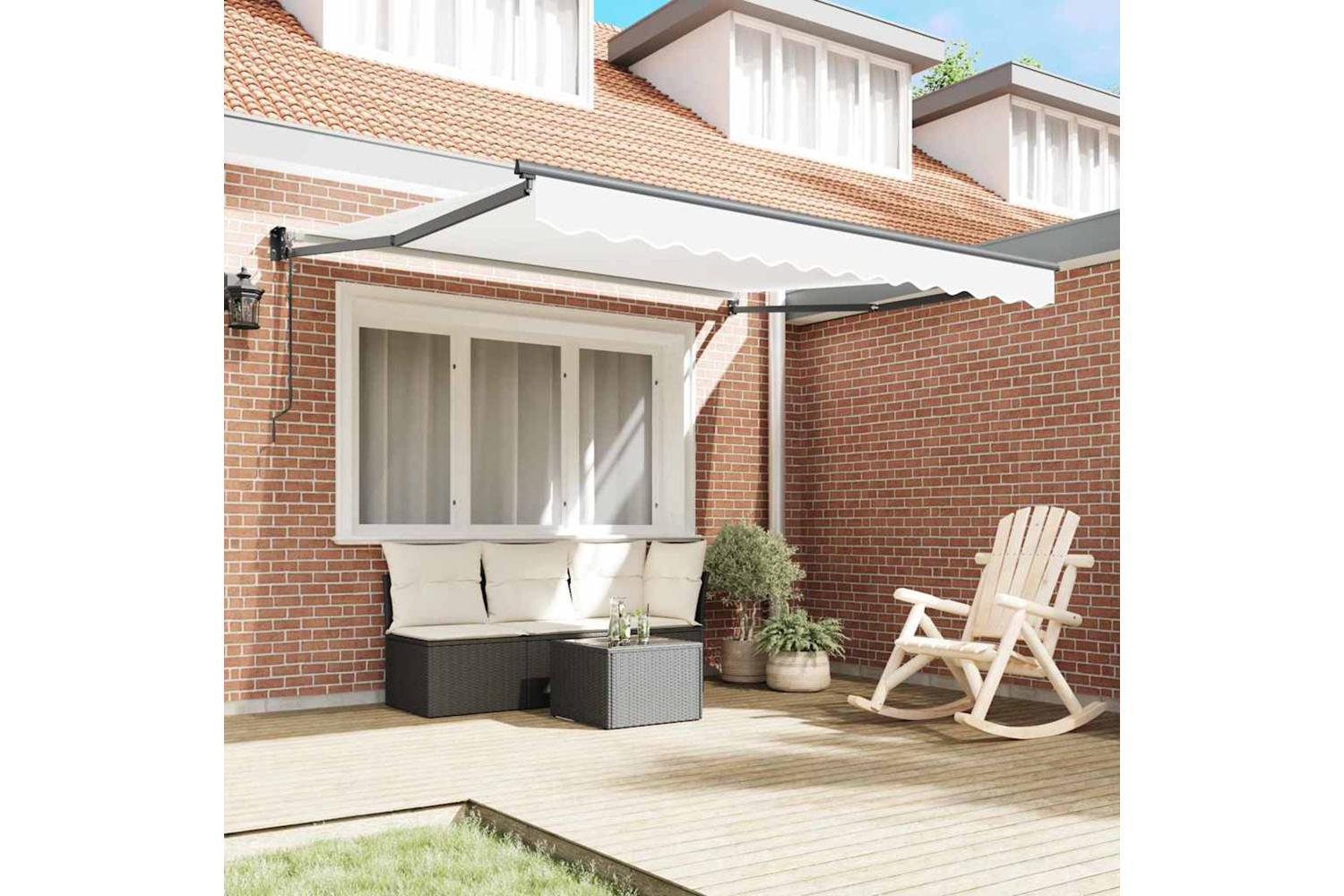 Vidaxl Awning Retractable White 3 X 25 M Polyester And Metal-3