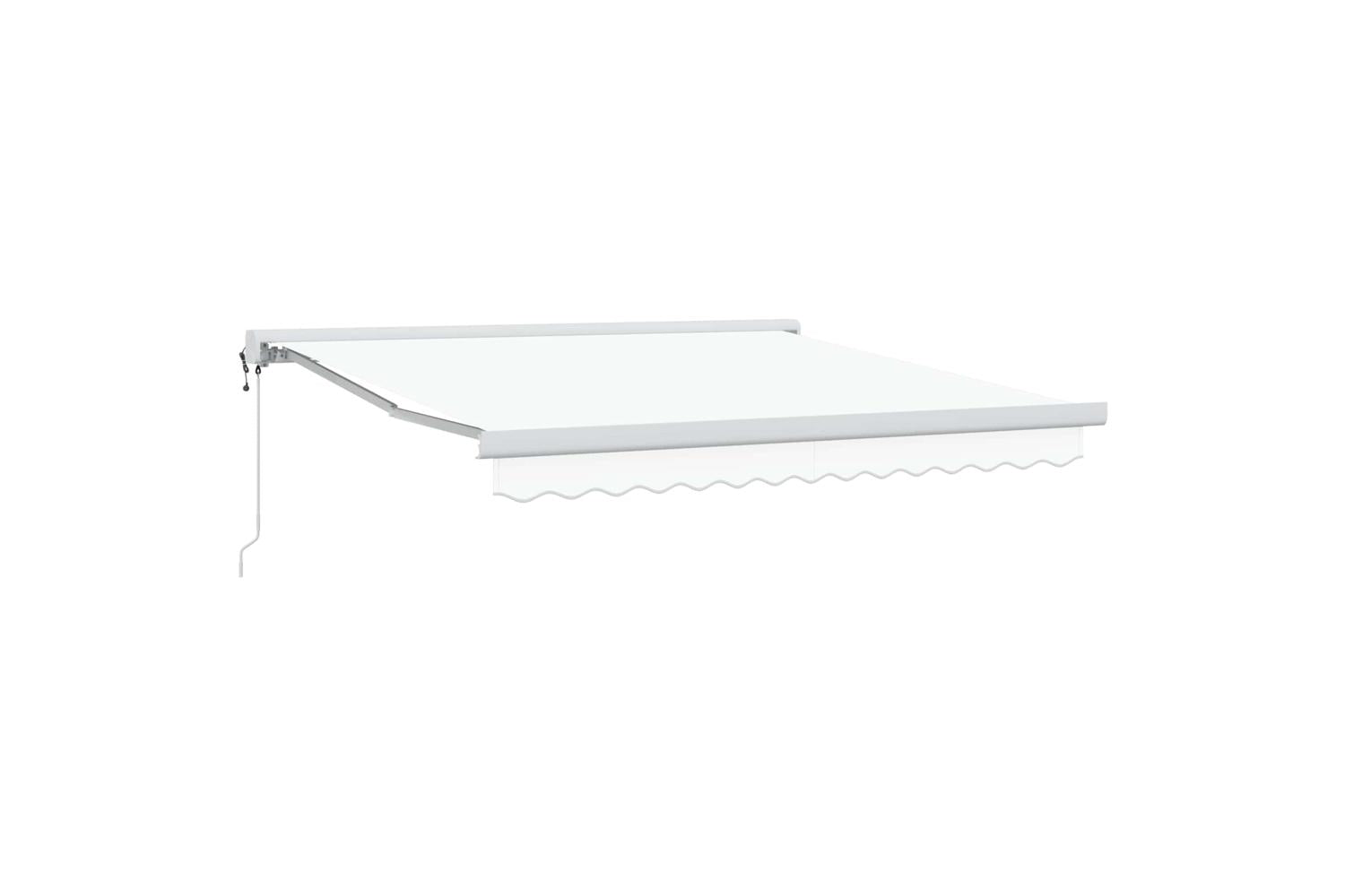 Vidaxl Retractable Awning Manual White 300 X 250 Cm Fabric And Metal-2