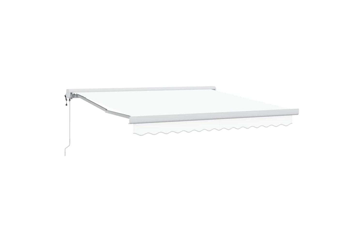 Vidaxl Retractable Awning Manual White 300 X 250 Cm Fabric And Metal-4