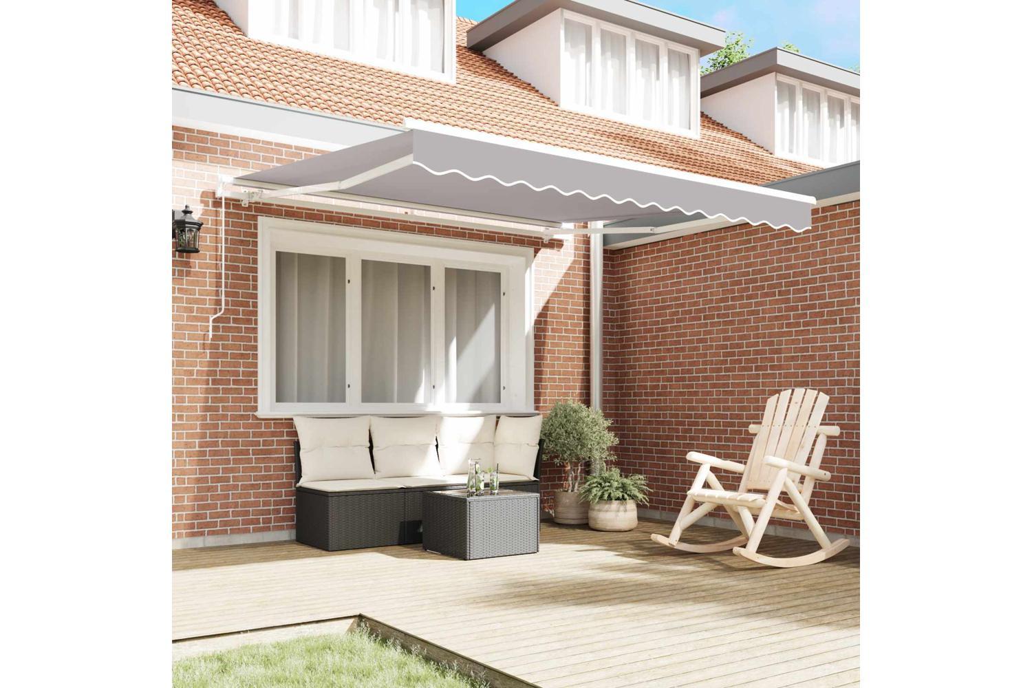 Vidaxl Awning Retractable Light Grey 3 X 25 M Polyester And Metal-3
