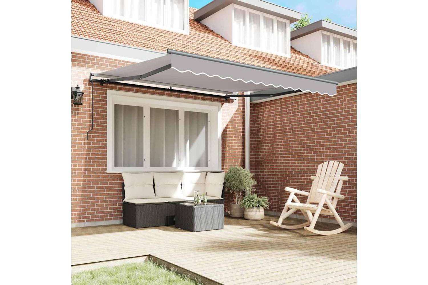 Vidaxl Awning Light Grey Manual Light Grey 300 X 250 Cm Fabric-3