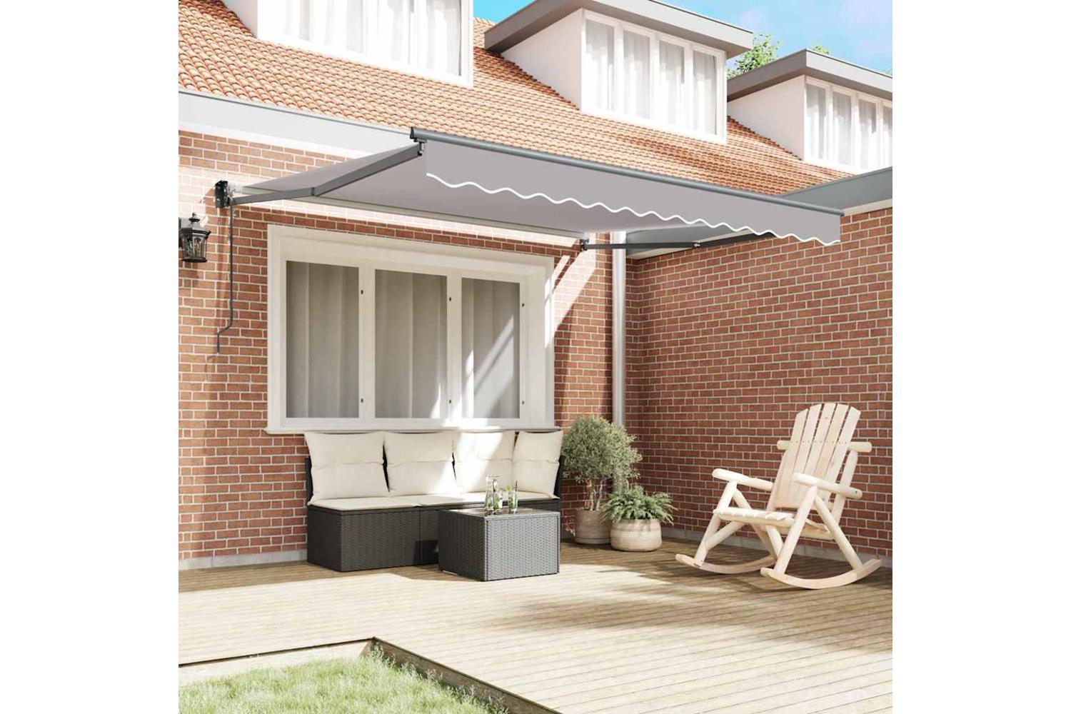 Vidaxl Awning Retractable Light Grey 3 X 25 M Polyester And Metal-3