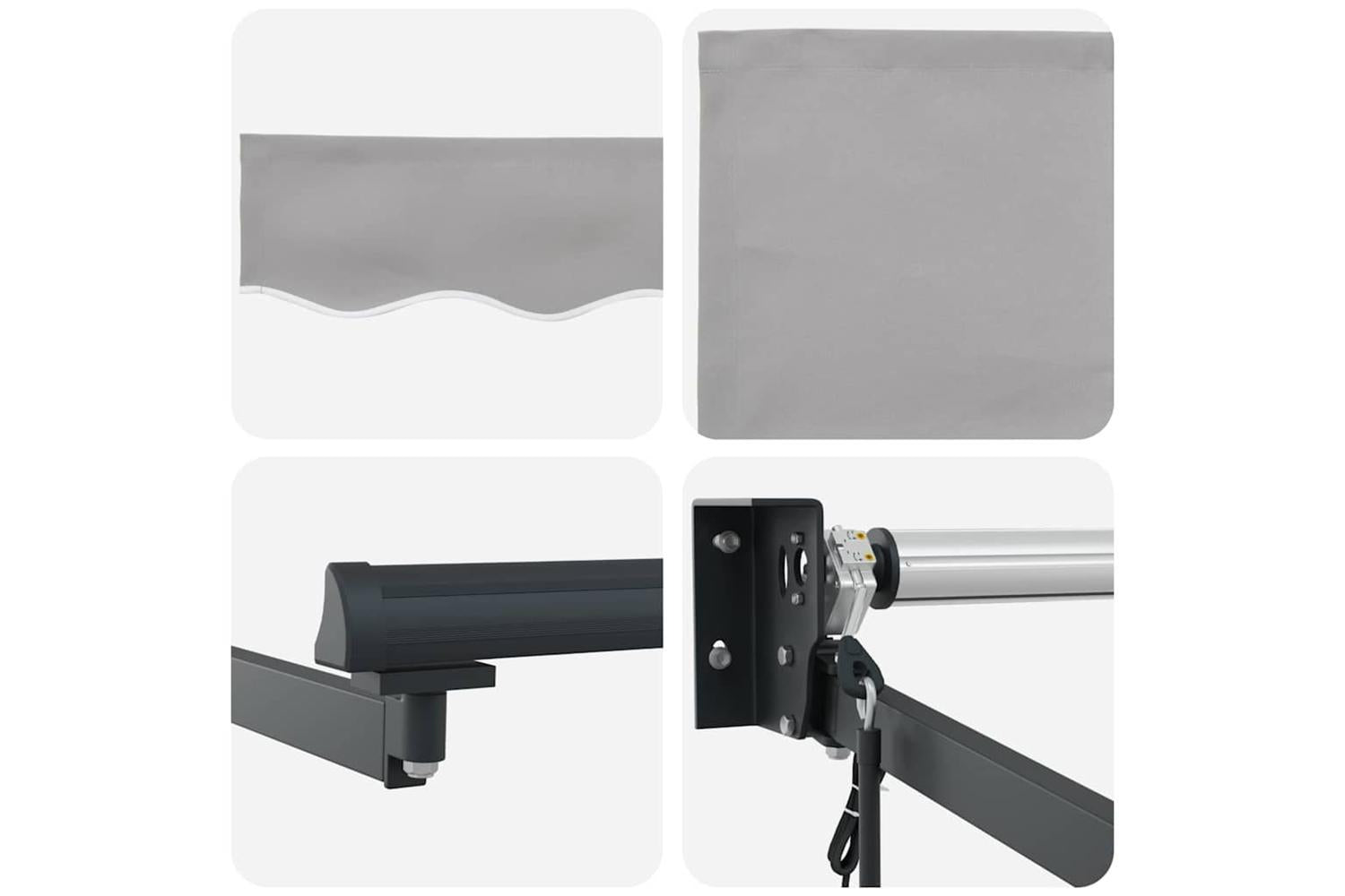Vidaxl Awning Retractable Light Grey 3 X 25 M Polyester And Metal-8