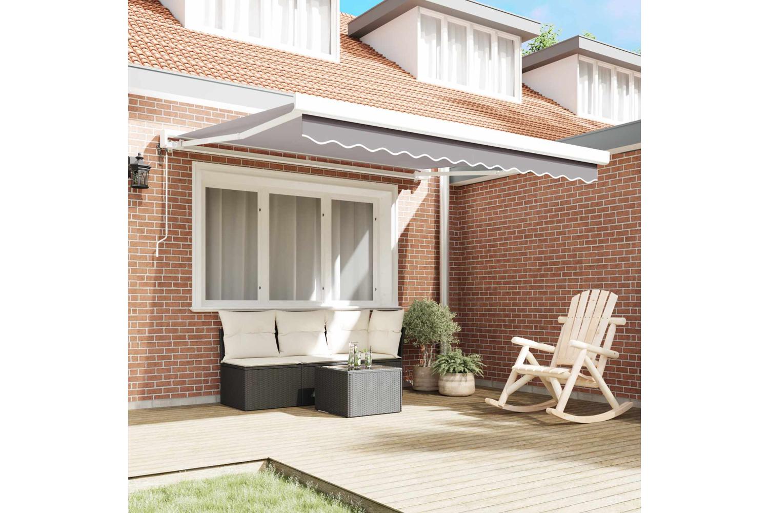 Vidaxl Retractable Awning Light Grey 300 X 250 Cm Fabric And Metal-3
