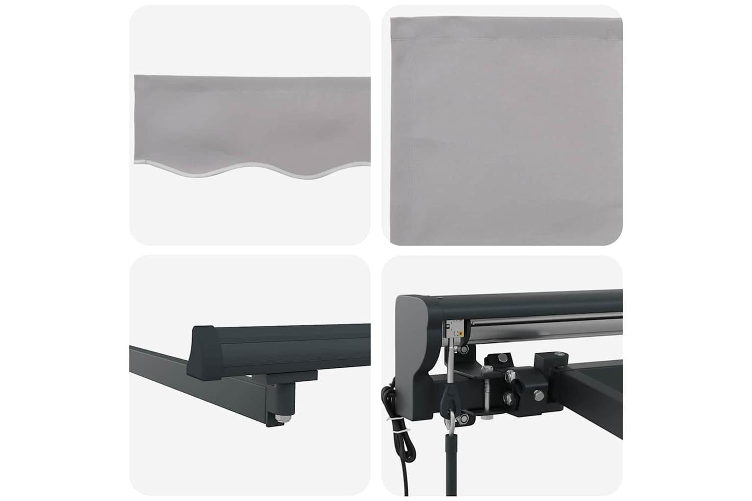 Vidaxl Retractable Awning Light Grey 300x250 Cm Fabric-8
