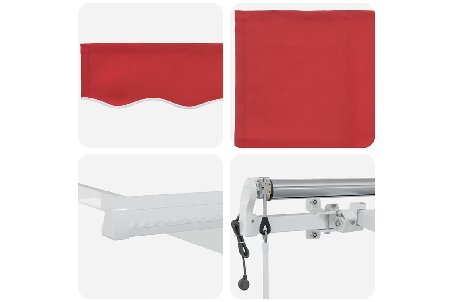 Vidaxl Retractable Awning 300 X 250 Cm Red-8