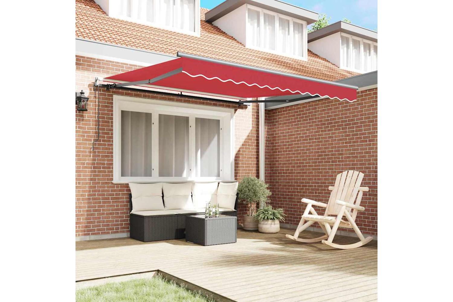 Vidaxl Retractable Awning Red 300 X 250 Cm Fabric-3