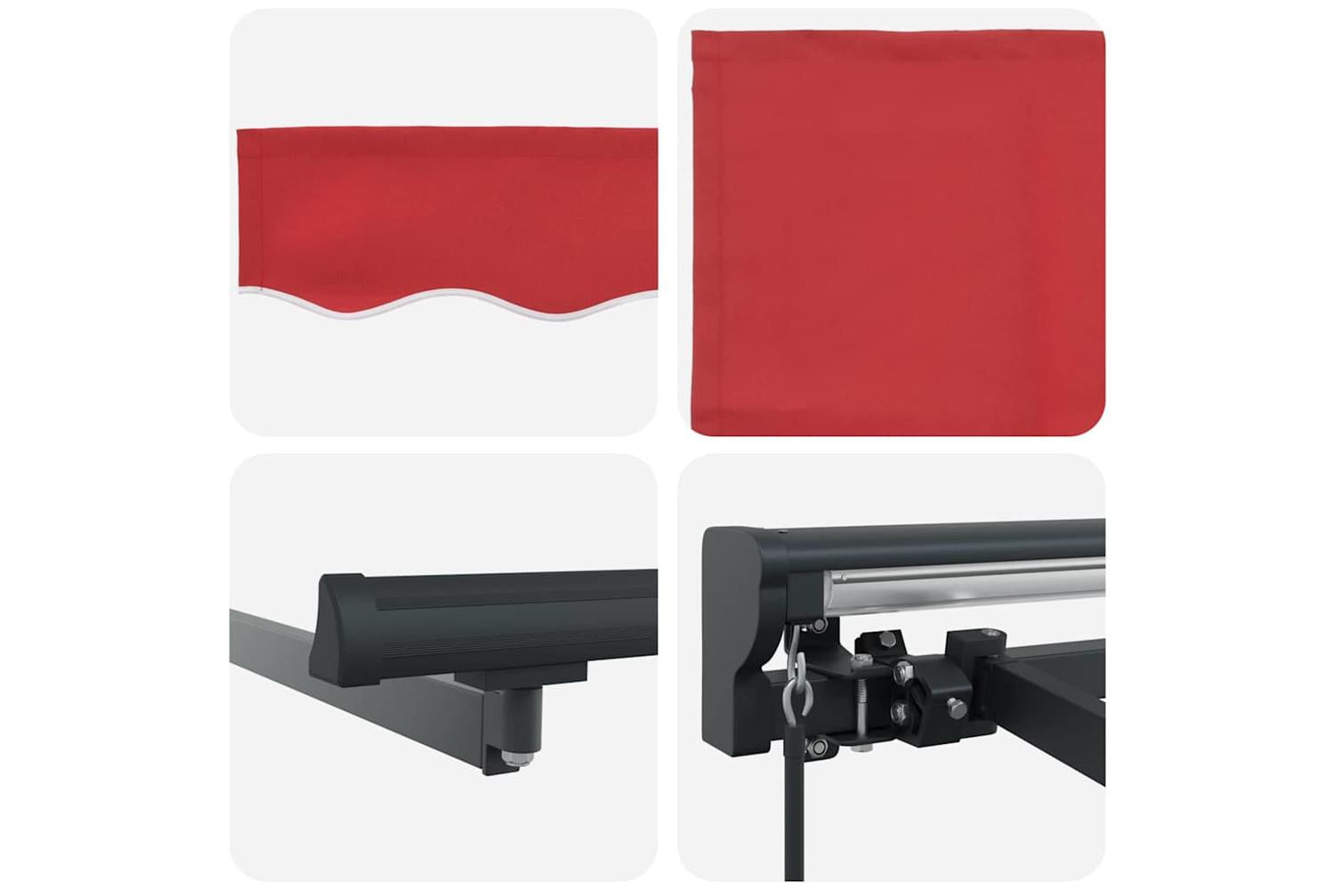 Vidaxl Retractable Awning Manual Red 300x250 Cm Fabric-8