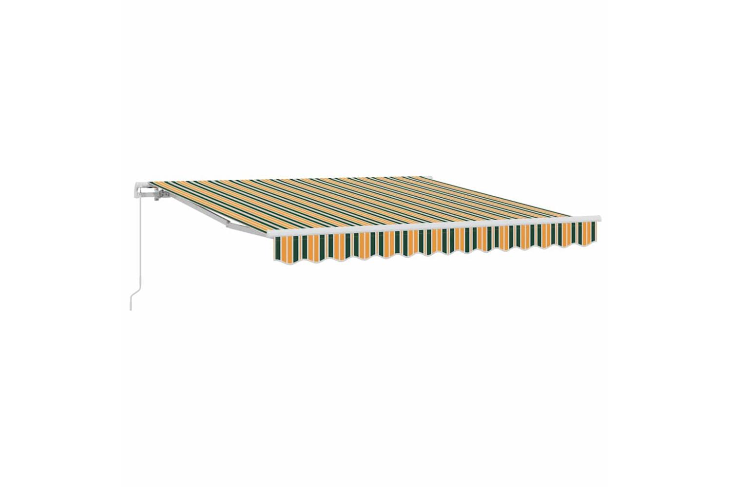 Vidaxl Awning Striped Green And Yellow 3 X 25 M Polyester And Metal-4