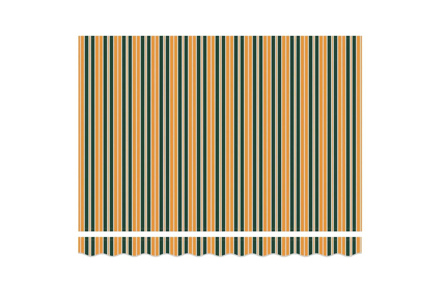 Vidaxl Awning Striped Green And Yellow 3 X 25 M Polyester And Metal-10