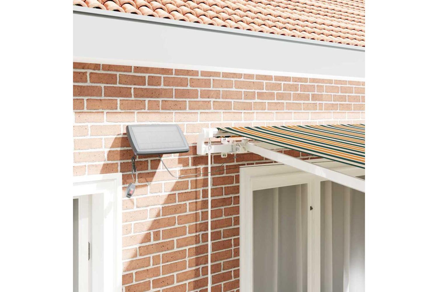 Vidaxl Retractable Awning With Green And Yellow 300 X 250 Cm Fabric-4