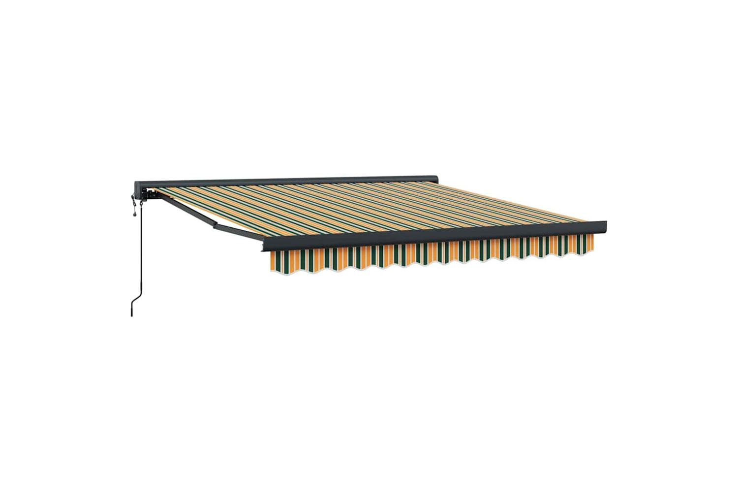 Vidaxl Retractable Awning Manual Green And Yellow 300 X 250 Cm-6