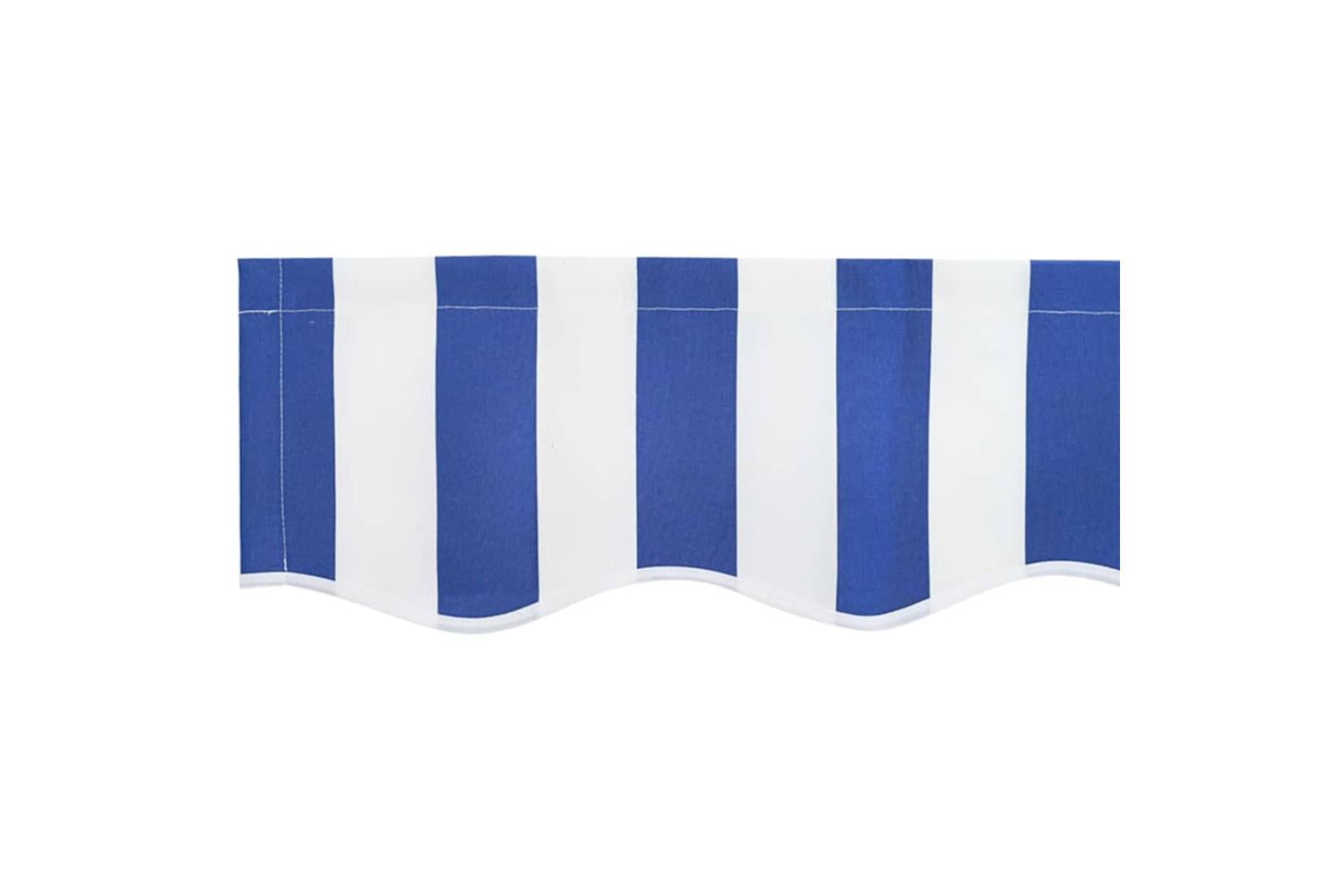 Vidaxl Retractable Awning Blue And White 350 X 250 Cm Fabric And Metal-10