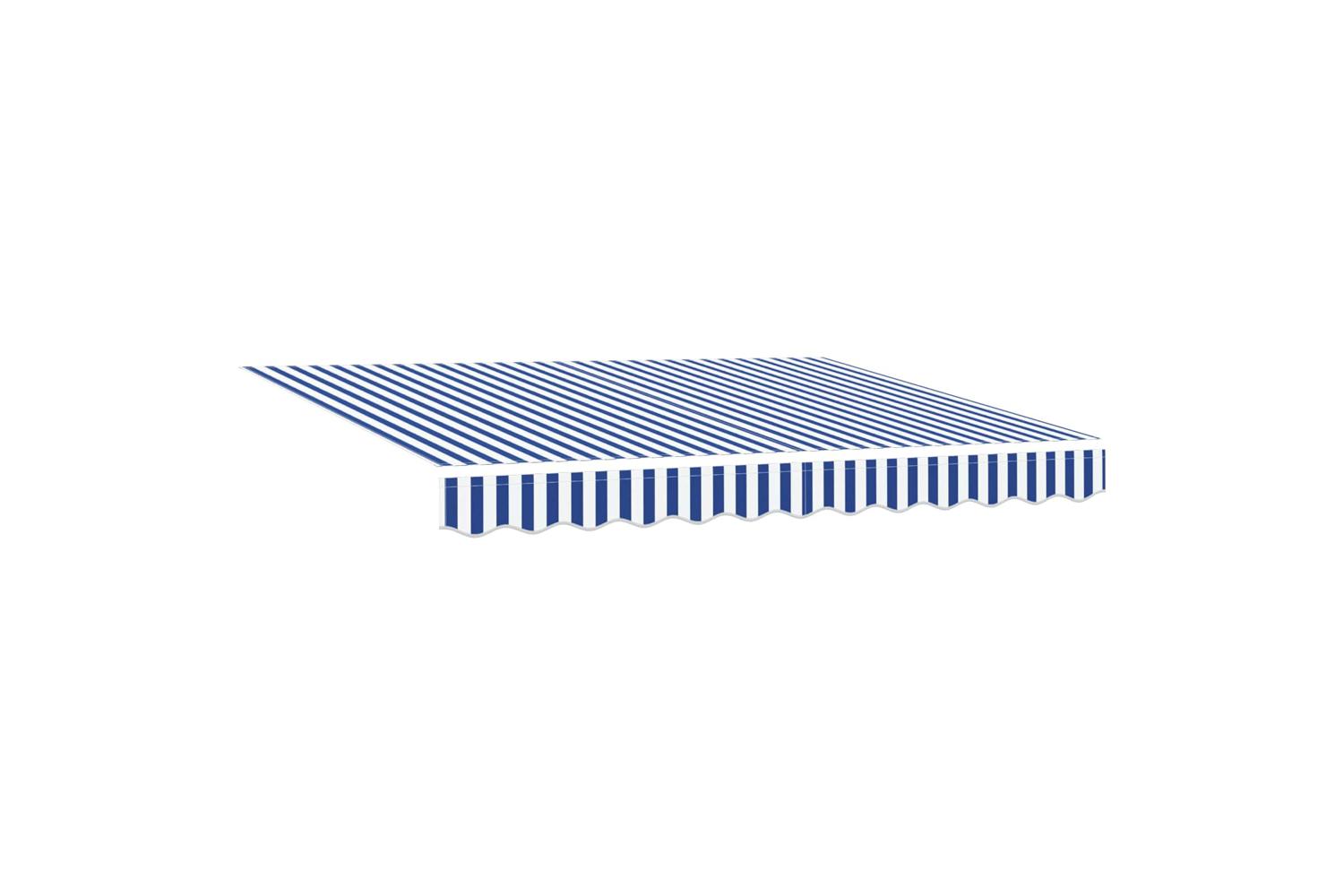 Vidaxl Retractable Awning Manual Blue And White 350x250 Cm Fabric-5
