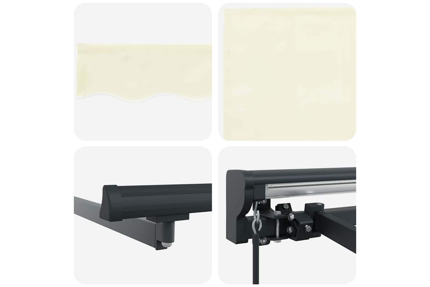 Vidaxl Retractable Awning Cream 350 X 250 Cm Fabric And Metal-8