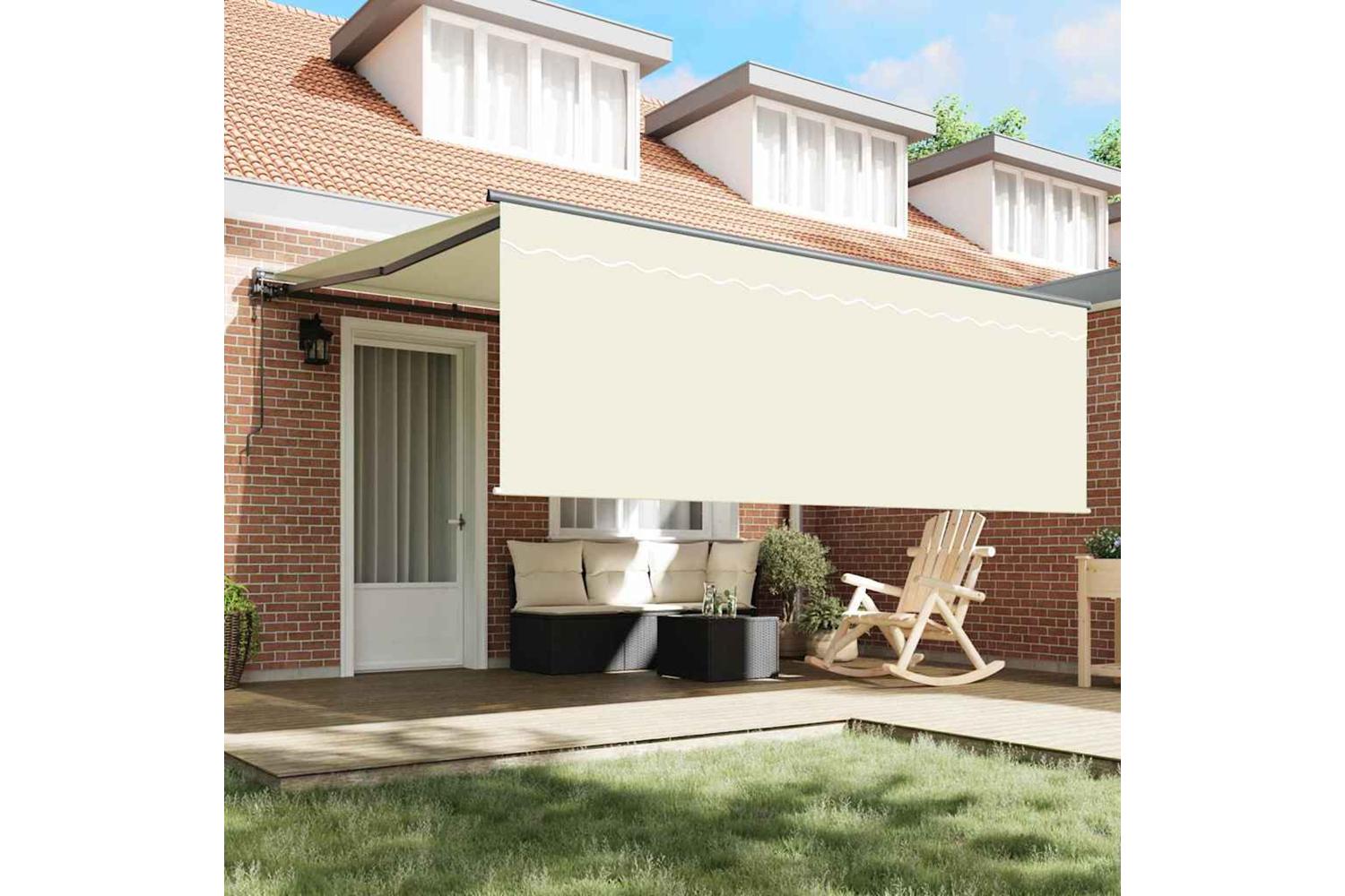 Vidaxl Retractable Awning Manual Cream 350 X 250 Cm Fabric And Metal-3