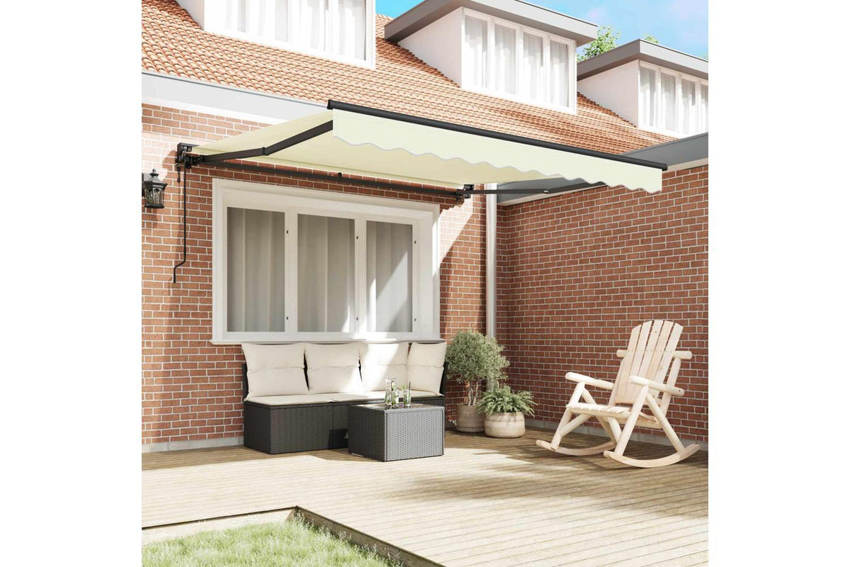 Vidaxl Retractable Awning Cream 350x250 Cm Fabric-3