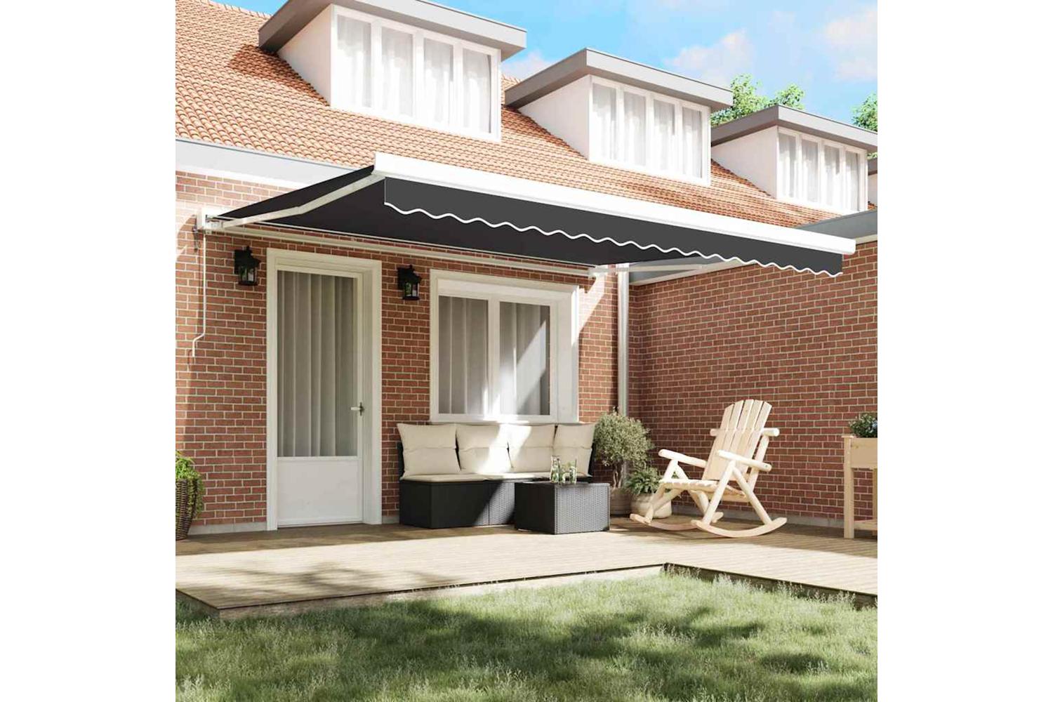 Vidaxl Retractable Awning Orange And White 350 X 250 Cm-3