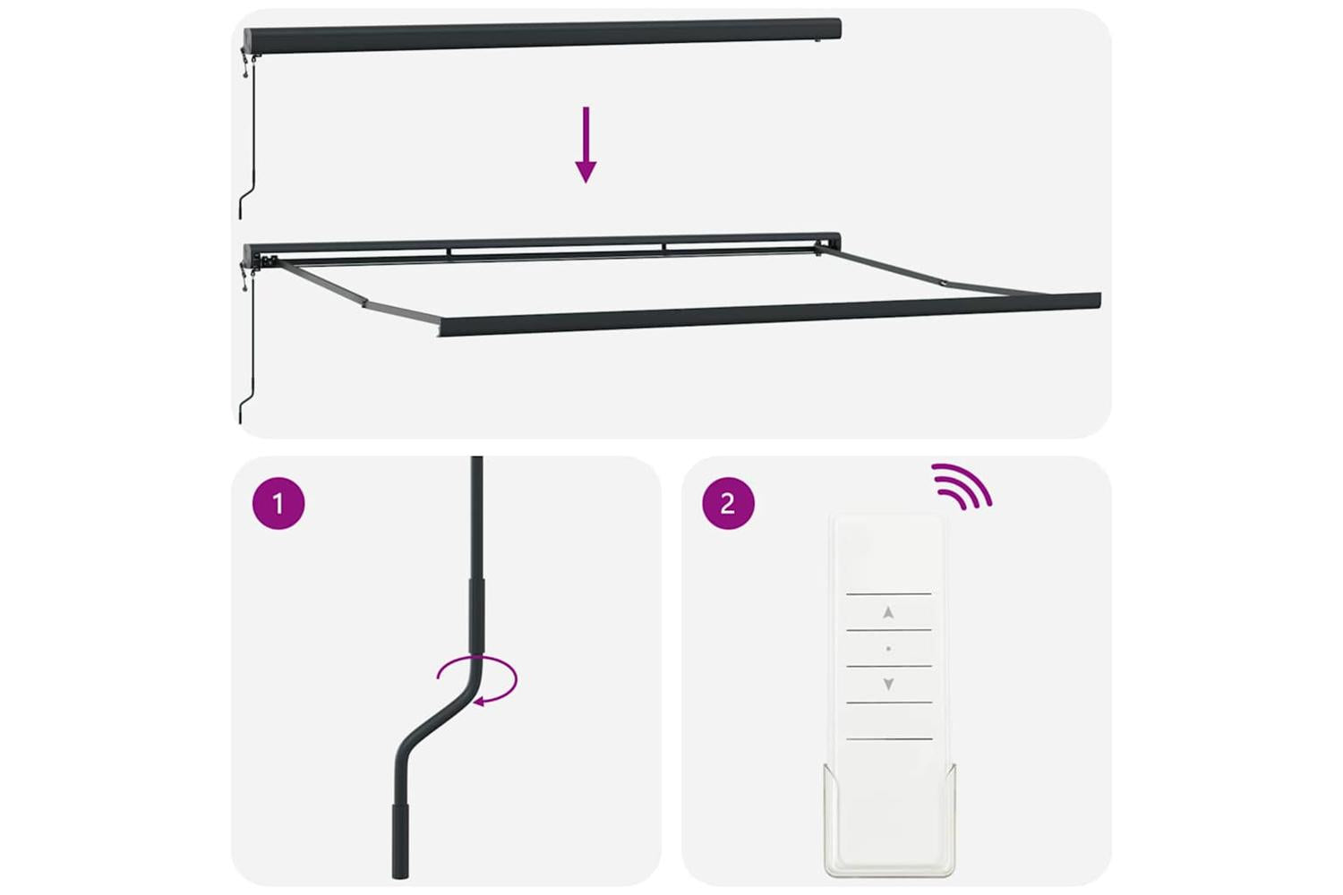 Vidaxl Retractable Awning Manual Orange And White 350 X 250 Cm-9