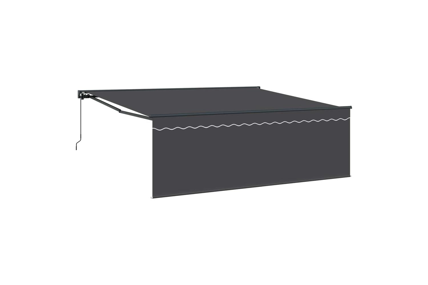 Vidaxl Retractable Awning Manual Orange And White 350x250 Cm Fabric-4