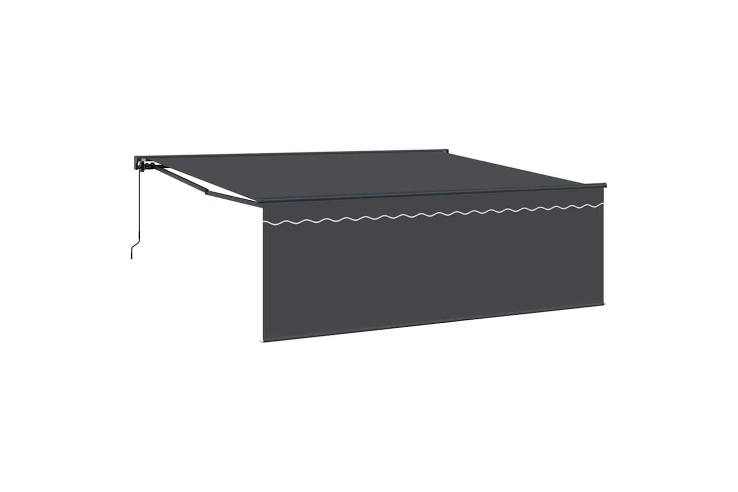 Vidaxl Retractable Awning Manual Orange And White 350x250 Cm Fabric-5